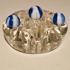 Vintage Vitro Agate Two-color Blue And Light Blue  59 Glass Marbles Set Of 3