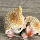 Vintage Cat Figurine Sugar Glaze Kitten Porcelain Japan Green Eyes