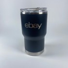 Ebay Insulated Tumbler With Lid Bpa-free Black Silver Logo Travel Coffee Ebayana