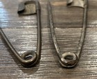 2 Vintage Key-tag Unbranded Brass Safety Pins 1920s-1950s Military Horse Blanket