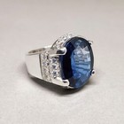 Big Sapphire Ring  Blue Sapphire Ring For Men  925 Silver Mens Neelam Ring