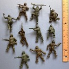 11 Vintage Original 1960s Marx Lido 60mm Wwii Combat Us Army Toy Soldier Figures