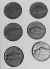 6 Vintage And Rare    usa 5 Cent Nickles     Circulated Nc122