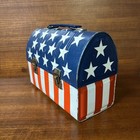 Vintage 1970   s American Flag Dome Lunch Box By Aladdin Stars   Stripes