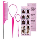 Hair Brush Set 8pcs Styling Combs With Bristle Teasing Brush Edge Control Brush