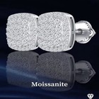 10mm Vvs1 D Moissanite Stud Earrings 18k White Gold Plated S925 Silver Men Women