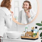 Bathroom Organizer 7 Slots Detachable Toothbrush Holder Drainage Vanity Storages