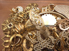Vintage-now 1  Pound Gold Tone Junk Broken Craft Pin Chains Jewelry Making Lot 8