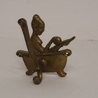 Antique Brass Wall Mounted Decorative Hook Woman In Bathtub