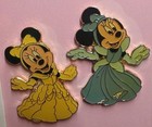 Ds - Princess Minnie Boxed Pin Set Minnie Dressed As Cinderella And Belle 9083