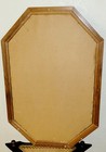 Vintage Octagonal Floral Etched Mirror 1980s 31   x 21    - Stained Glass Wood Frame