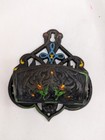 Vintage Wilton Hand Painted Cast Iron Wall Mount Match Holder Safe