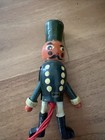 Vintage Wooden Soldier Puppet Pull String Toy Ornament