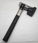 Sog 11 5  Camp Axe Stainless Fixed Head Blade Black Grn Handle W  Molded Sheath 