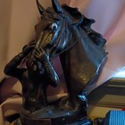  rare 2012 Delaware Park Bronze   Marble Horse Statue Vintage Art Deco Look 