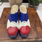 De Mun Red White   Blue Vintage Platform Slip On They   ve  Been Loved   Still     