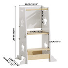 3-in-1 Toddler Wooden Kitchen Step Stool Foldable Learning Tower With Blackboard
