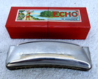 Vtg  M  Hohner Echo Grand Prix Curved Harmonica Key C Germany W box Nice