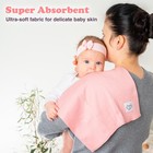 7 Pcs Baby Burp Cloths Boys Girls Large Cotton Double Layered Absorbent Pink