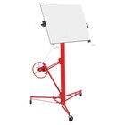 11ft Drywall Rolling Lifter Panel Hoist Jack Lift 150lbs With Lockable Wheels