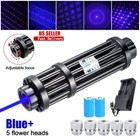 10watt Adjustable High Powerful Blue Light Pointer Visible Dot Torch Laser 450nm