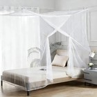 Mosquito Net Bed Canopy 4 Corner Curtains Single Bed Mesh White 75x35x63 Patio T