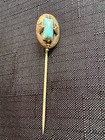 Turquoise Stick Pin  Unique Rectangular Shape With Oval Frame