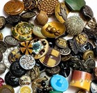 Wow  Antique Button Lot Victorian Glass Shell Enamel Mop Steel Unusual Composite