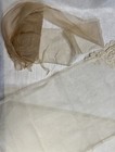Lot Of 1900s Antique Net Lace And Silk Trim   Scrap As Is Costuming Repair