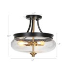 Semi Flush Mount Ceiling Light  Black Gold Close To Black And Plating Brass