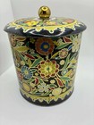 Vintage Tin Daher Embossed Metal Decorative Made In England Bright Florals 6 5   