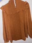 The Mint Women   s Small Brown Blouse- Women   s Dress Shirt 