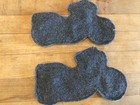 Motorcycle Embroidered Patches 2 Harley Black With White Thread Gray Felt Back