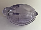 Vintage Le Smith Glass Lavender Purple Bunny Rabbit On Woven Nest 4 5 