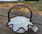 Fenton  Spanish Lace Amethyst Plum Crest Basket Signed