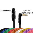 3-pin Xlr Female To Right Angle 1 4 Trs Male Balanced Interconnect Stereo Cable