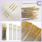 30-pack Gold-tipped Large Eye Embroidery Needles With Round Heads - 10 Each Of S