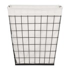 75l Rectangular Steel Wire Laundry Basket Hamper Sortor   Black   Natural