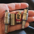 Vintage Metal Beer Bottle Shaped Lighter 2-piece Set Breweriana Theme