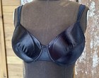Vintage Bra 36c Second Skin Stretch Satin Black Unlined Underwire Adj  Straps