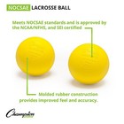 Champion Sports Official Size Rubber Lacrosse Ball - Yellow  single 