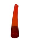Vintage Red Art Glass Bud Vase Modernist Curved Slanted Sculptural Decor