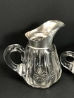 Antique Cut Glass  Sterling Silver Cream   Sugar Set Wilcox Co