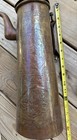 Antique China Export 15   tall Fully Etched Body Swing Handle Copper Coffee Pot