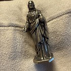 Brass Miniature Statue Of    the Sacred Heart Of Jesus Christ    Religious Figurine