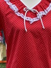 Vtg Partners Please Malco Modes Square Dance Skirt Top Red Polka Dot Sz S m