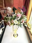 6 Wedding Glass Vase Centerpiece  Artificial Flowers  Crystal Led Butterfly