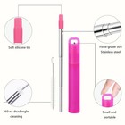 Naively-metal Reusable Straws 3 Pack Collapsible Portable Stainless Steel Drinki