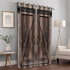 Rustic Wood Barn Door Blackout Curtains Vintage Brown Wooden Barn Door