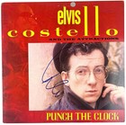 Elvis Costello Signed  punch The Clock album Record Lp Beckett Authentication